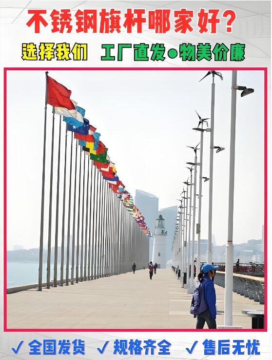 郑州广场旗杆安装完成实拍