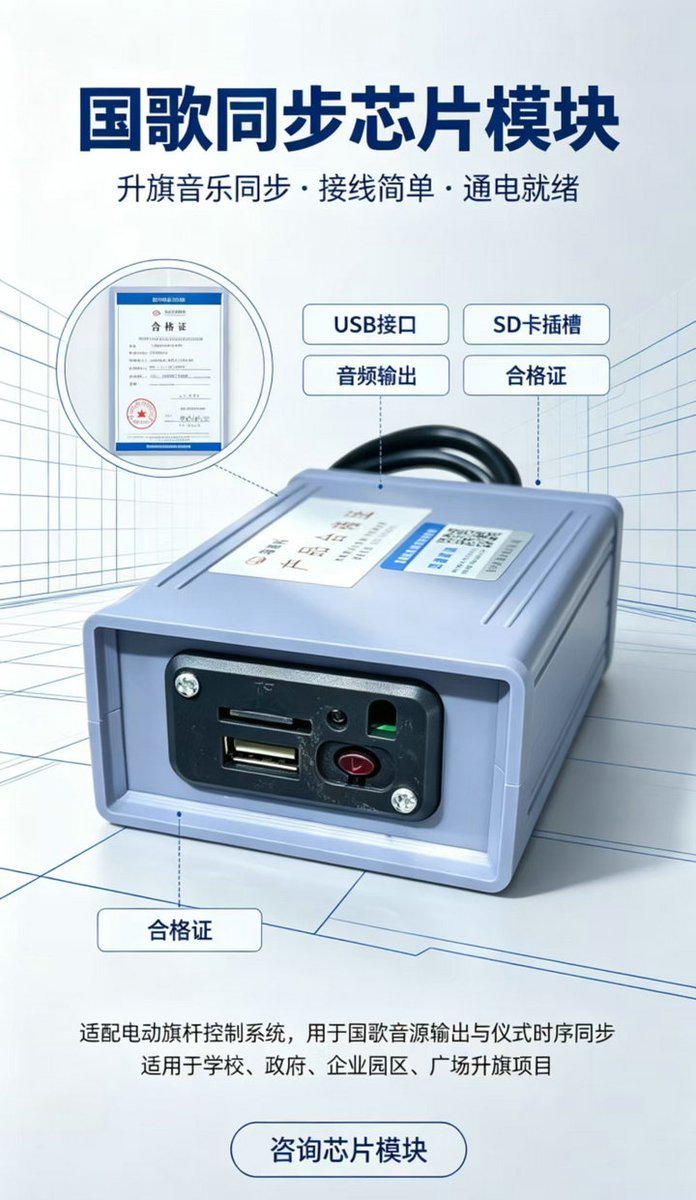 同创旗杆升旗音乐同步盒实拍